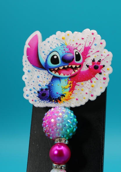 Colorful Alien Acrylic Badge Reel