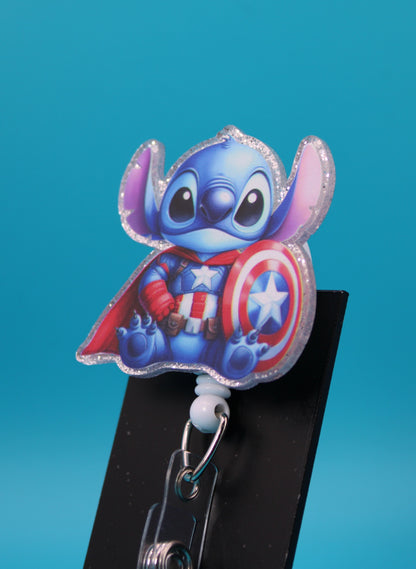 Super Hero Alien Acrylic Badge Reel
