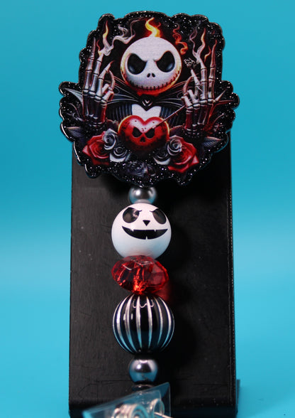 Skeleton King Acrylic Badge Reel