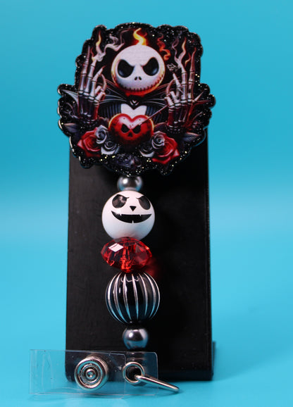 Skeleton King Acrylic Badge Reel