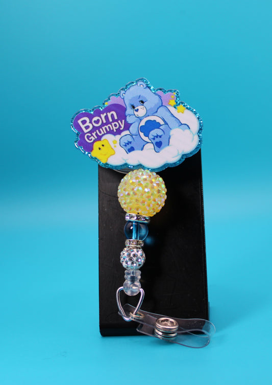 Born Grumpy Acrylic Badge Reels
