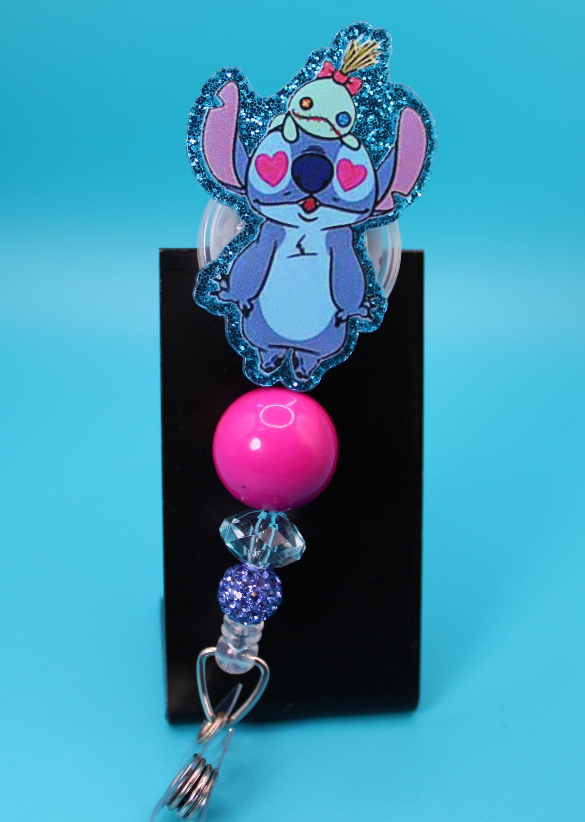 Blue Alien Best Buds Acrylic Badge Reels