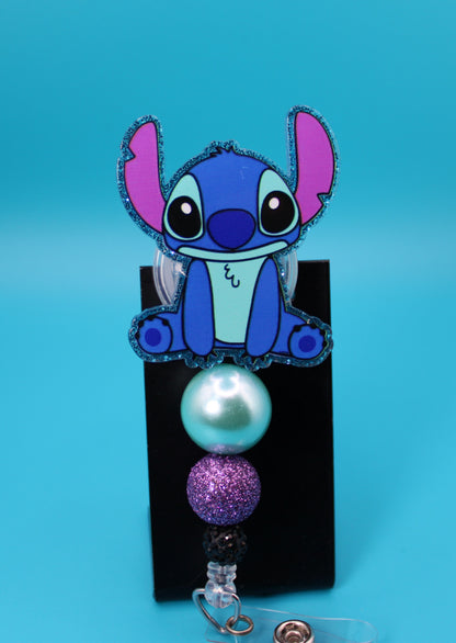 Blue Alien Acrylic Badge Reel