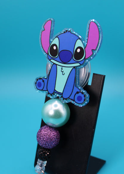 Blue Alien Acrylic Badge Reel