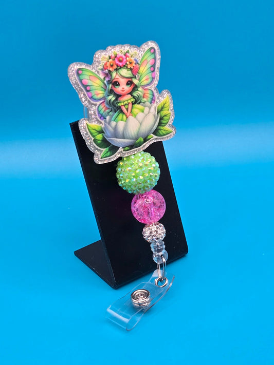 Spring Fairy Acrylic Badge Reel