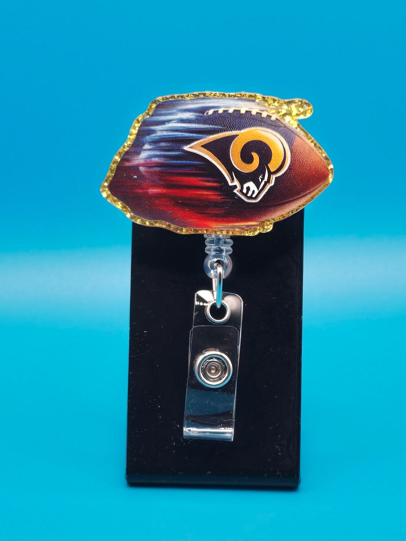 Sports Themed Football Acrylic Badge Reel