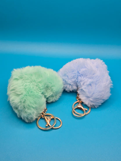 Fuzzy Plush Heart Keychain