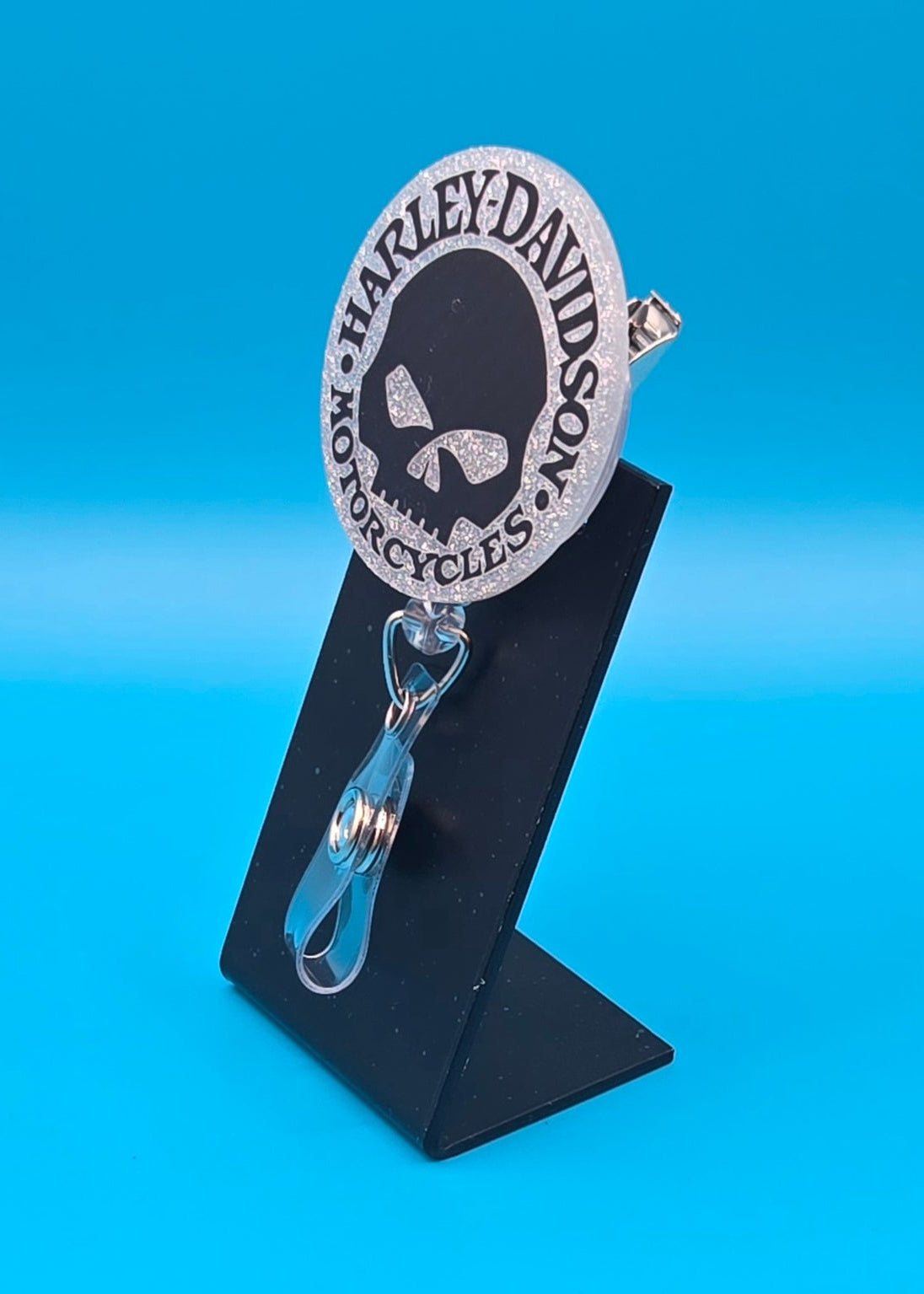 Motorcycle Themed Acrylic Badge Reel