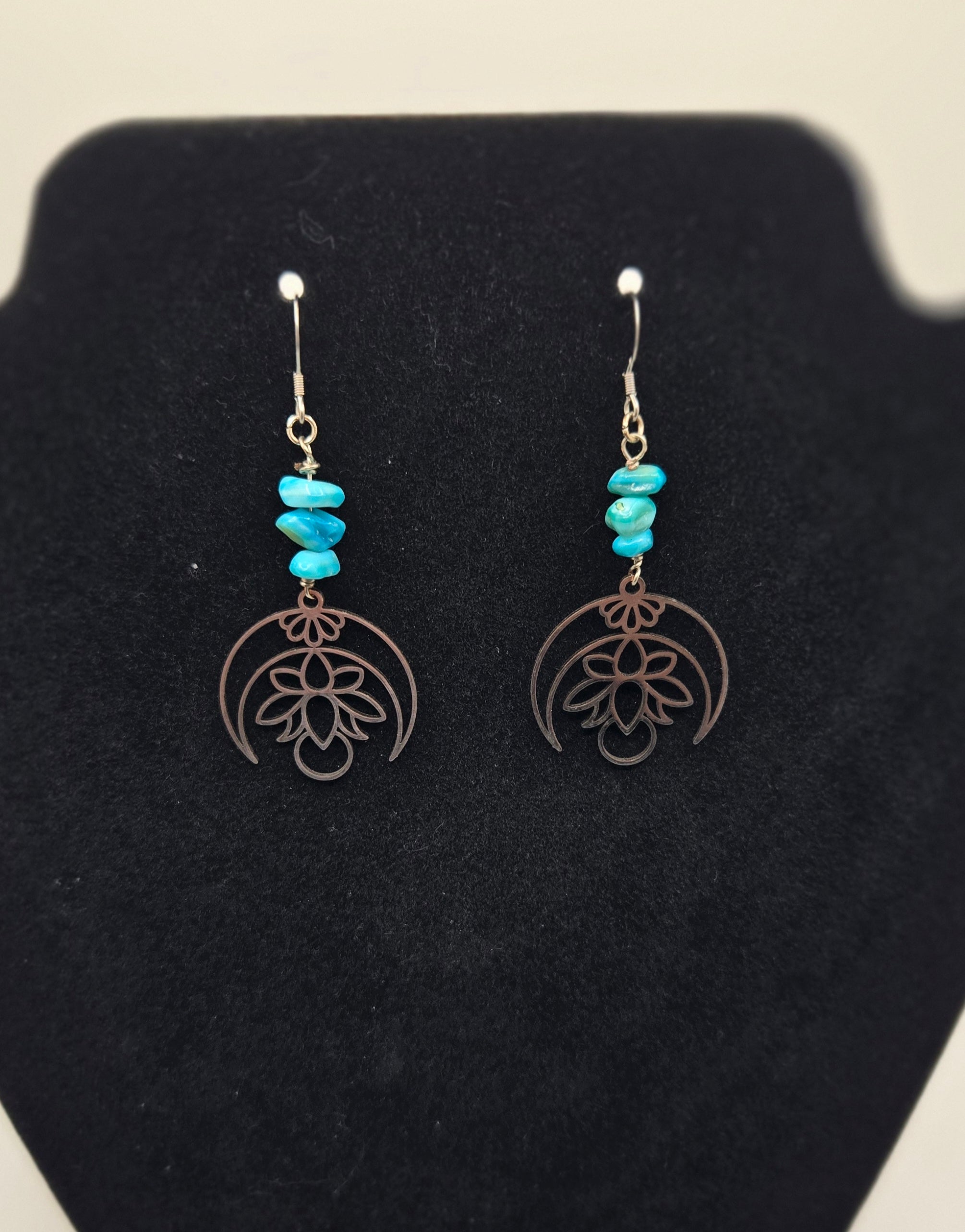 Lotus and Gemstone Earrings