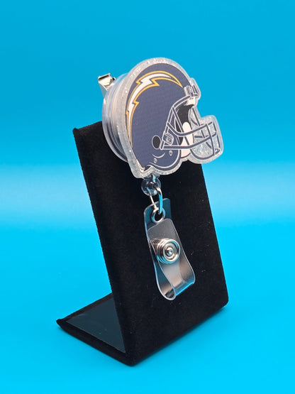 Sports Themed Football Helmet Acrylic Badge Reel