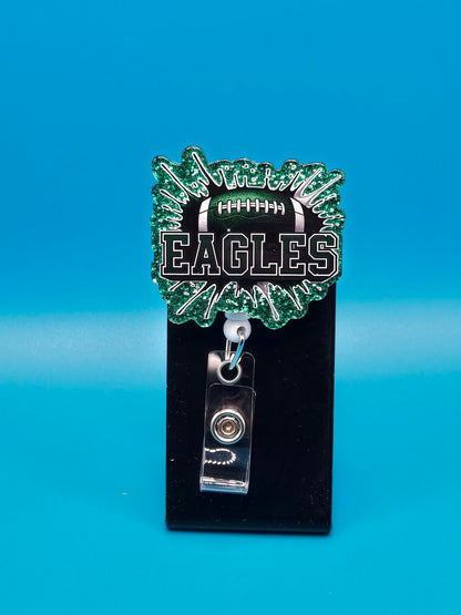 Sports Themed Football Acrylic Badge Reel