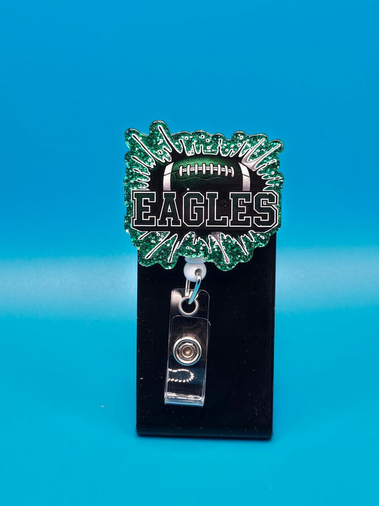 Sports Themed Football Acrylic Badge Reel