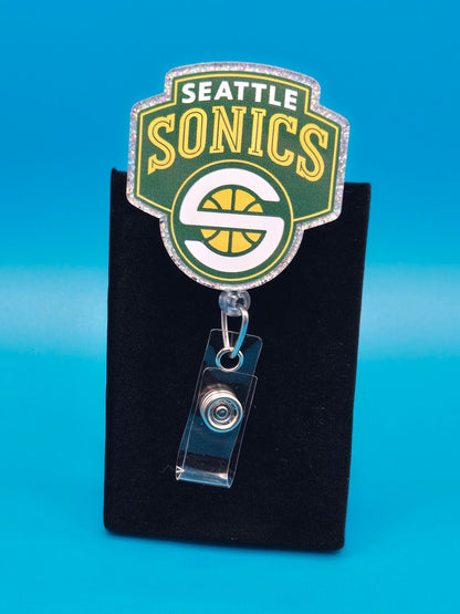 Sports Themed Basketball Acrylic Badge Reel