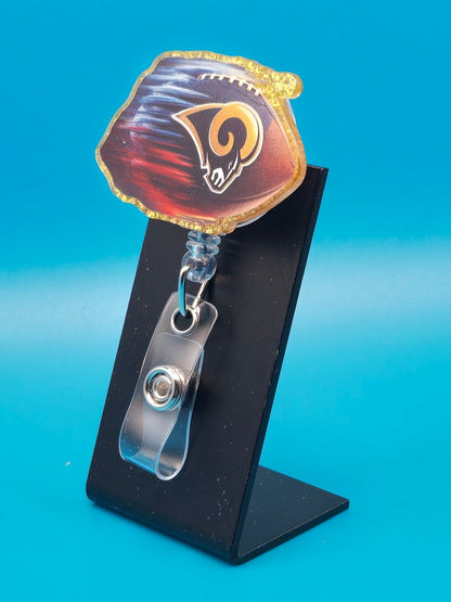 Sports Themed Football Acrylic Badge Reel