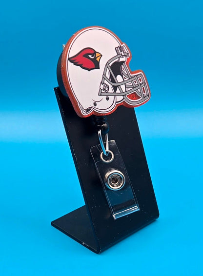 Sports Themed Football Helmet Acrylic Badge Reel
