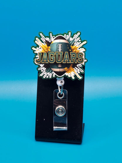 Sports Themed Football Acrylic Badge Reel