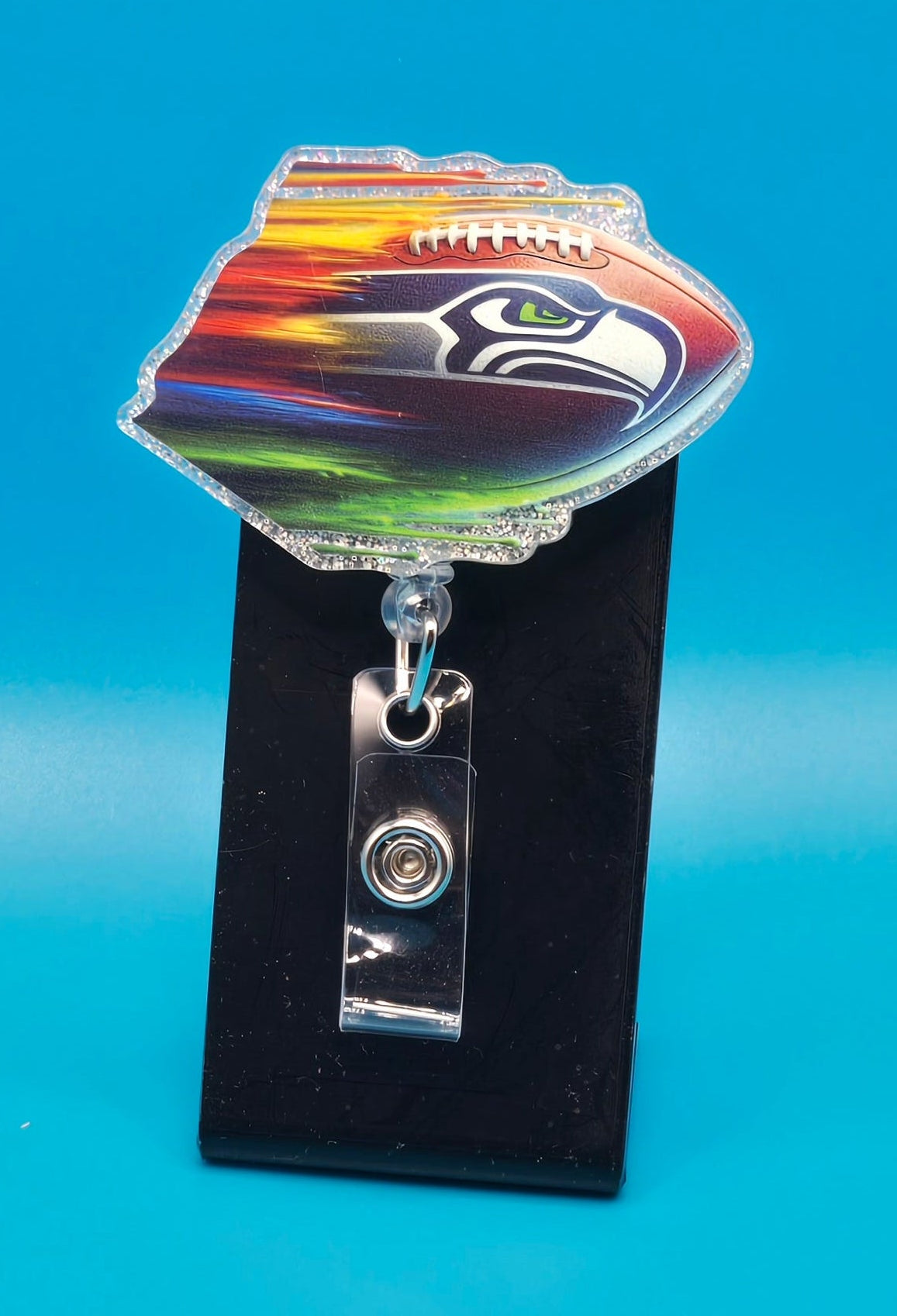 Sports Themed Football Acrylic Badge Reel