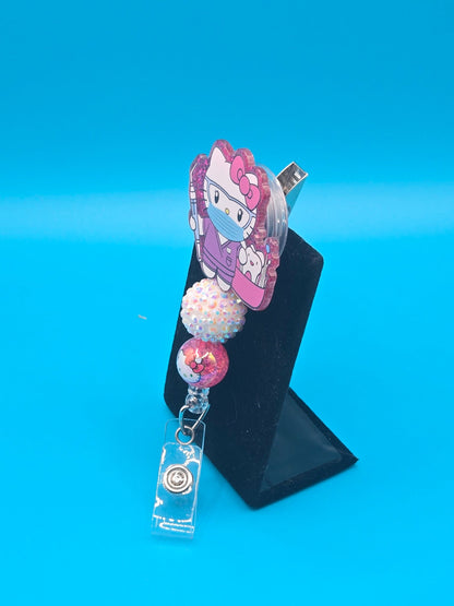 Dental Kitty Acrylic Badge Reel