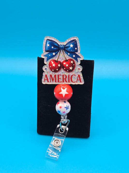 America Patriotic Acrylic Badge Reel