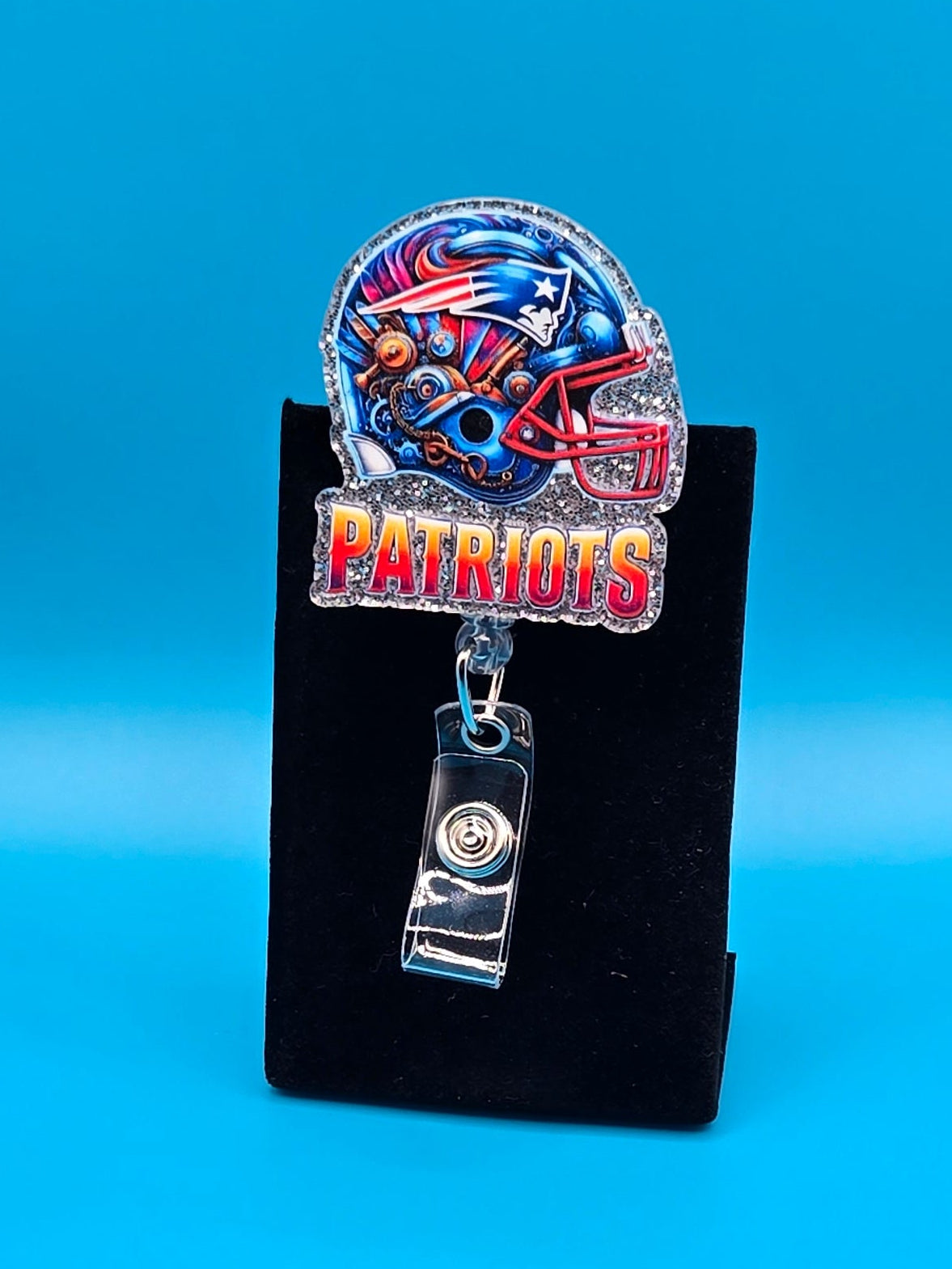 Sports Themed Football Helmet Acrylic Badge Reel