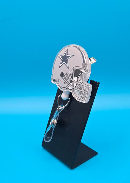 Sports Themed Football Helmet Acrylic Badge Reel