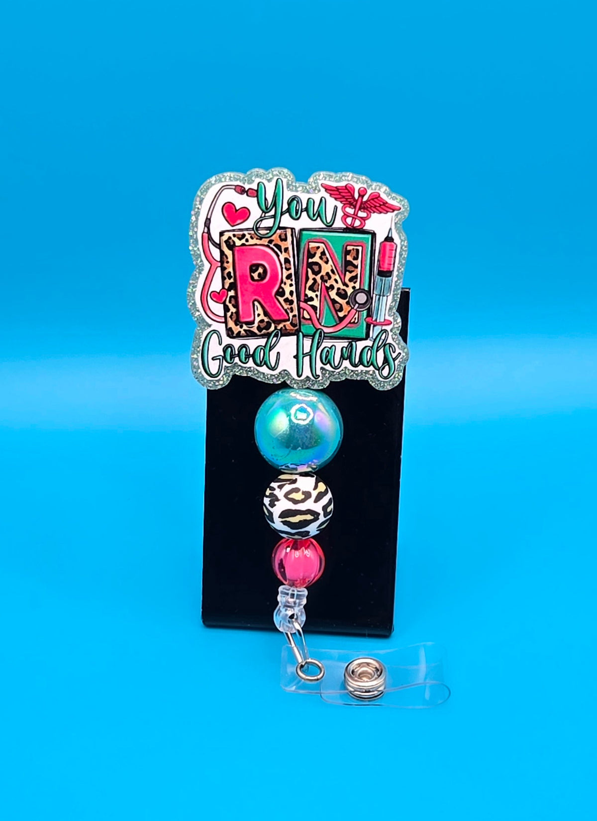 You RN Good Hands Acrylic Badge Reel