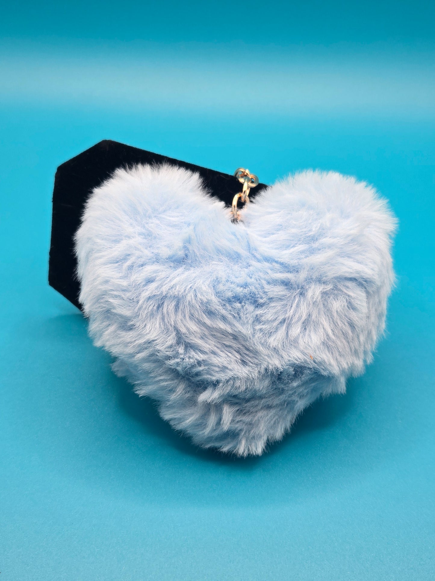 Fuzzy Plush Heart Keychain