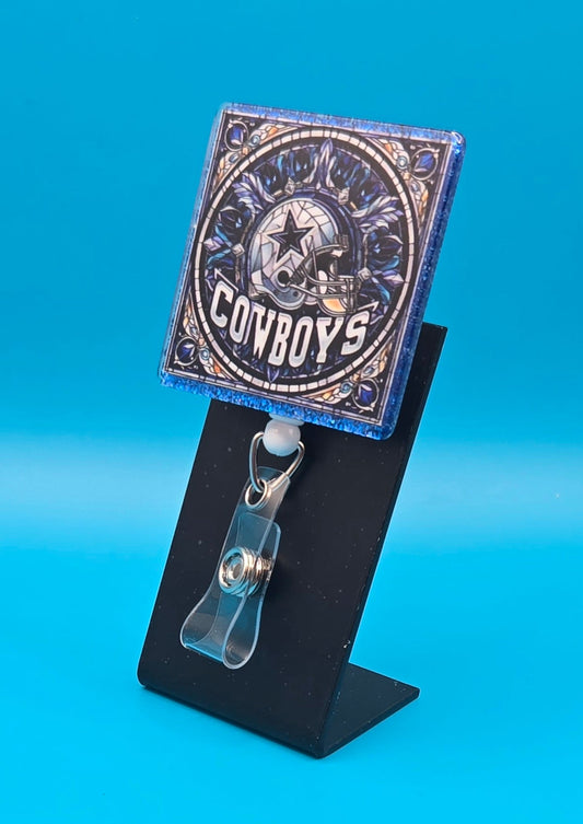 Sports Themed Football Acrylic Badge Reel