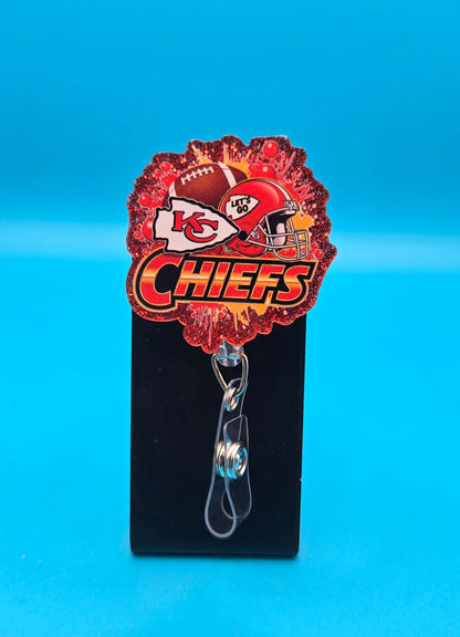 Sports Themed Football Acrylic Badge Reel