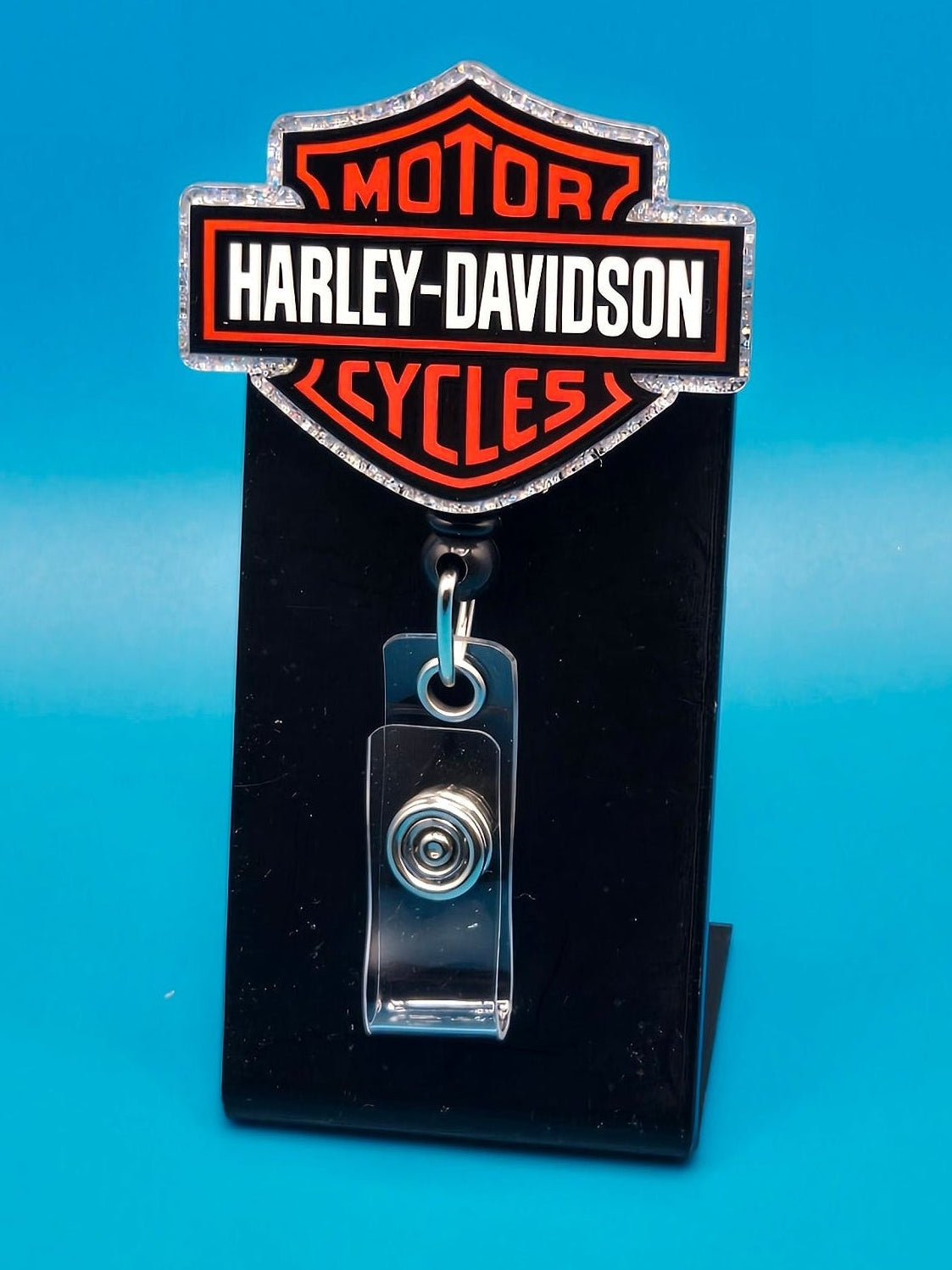 Motorcycle Themed Acrylic Badge Reel