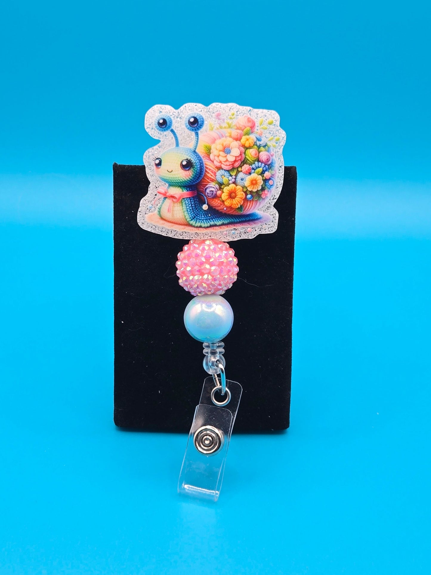 Beautiful Snail Acrylic Badge Reel