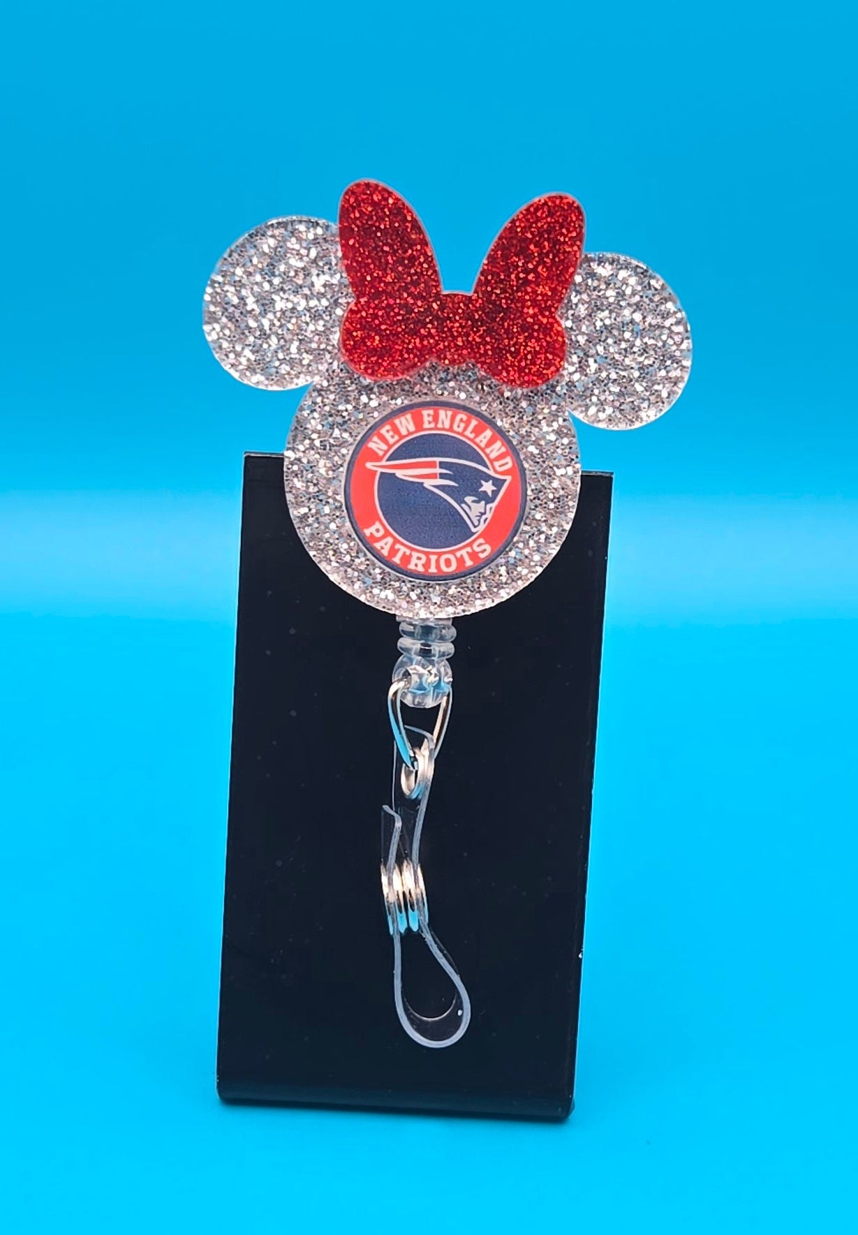 Sports Themed Mouse Profile Football Acrylic Badge Reel