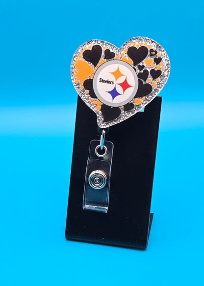 Heart Sports Acrylic Badge Reel