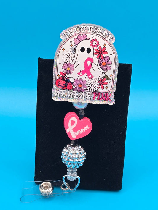 In October, We Wear Pink, Acrylic Badge Reel