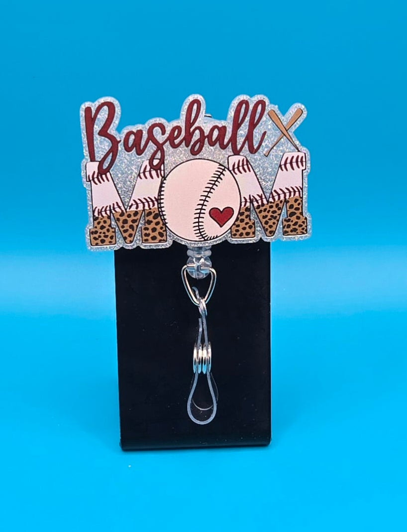 Baseball Mom Acrylic Badge Reel