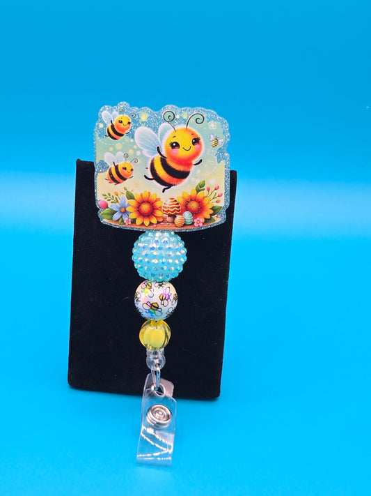 Easter Bee Acrylic Badge Reel