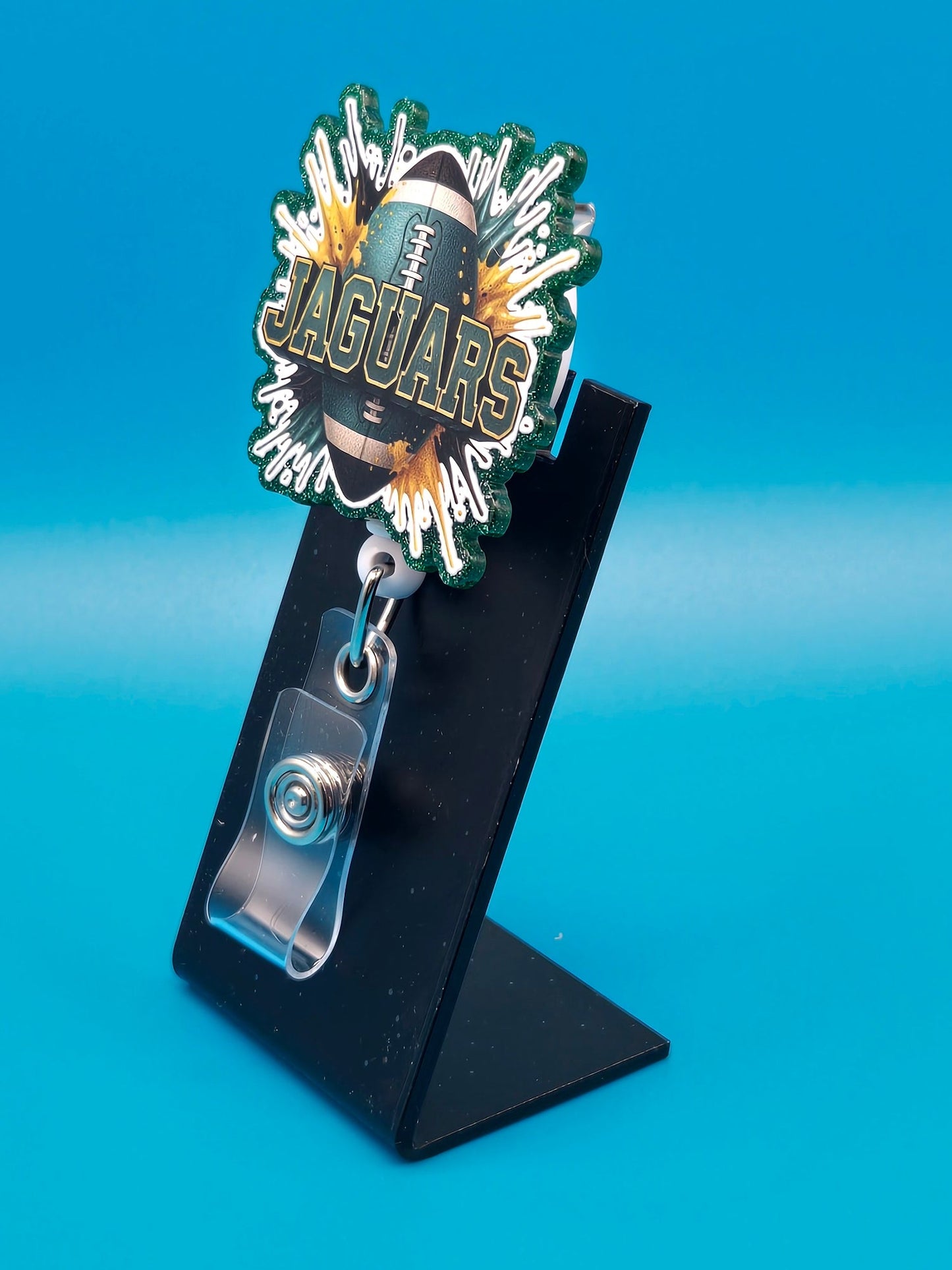 Sports Themed Football Acrylic Badge Reel