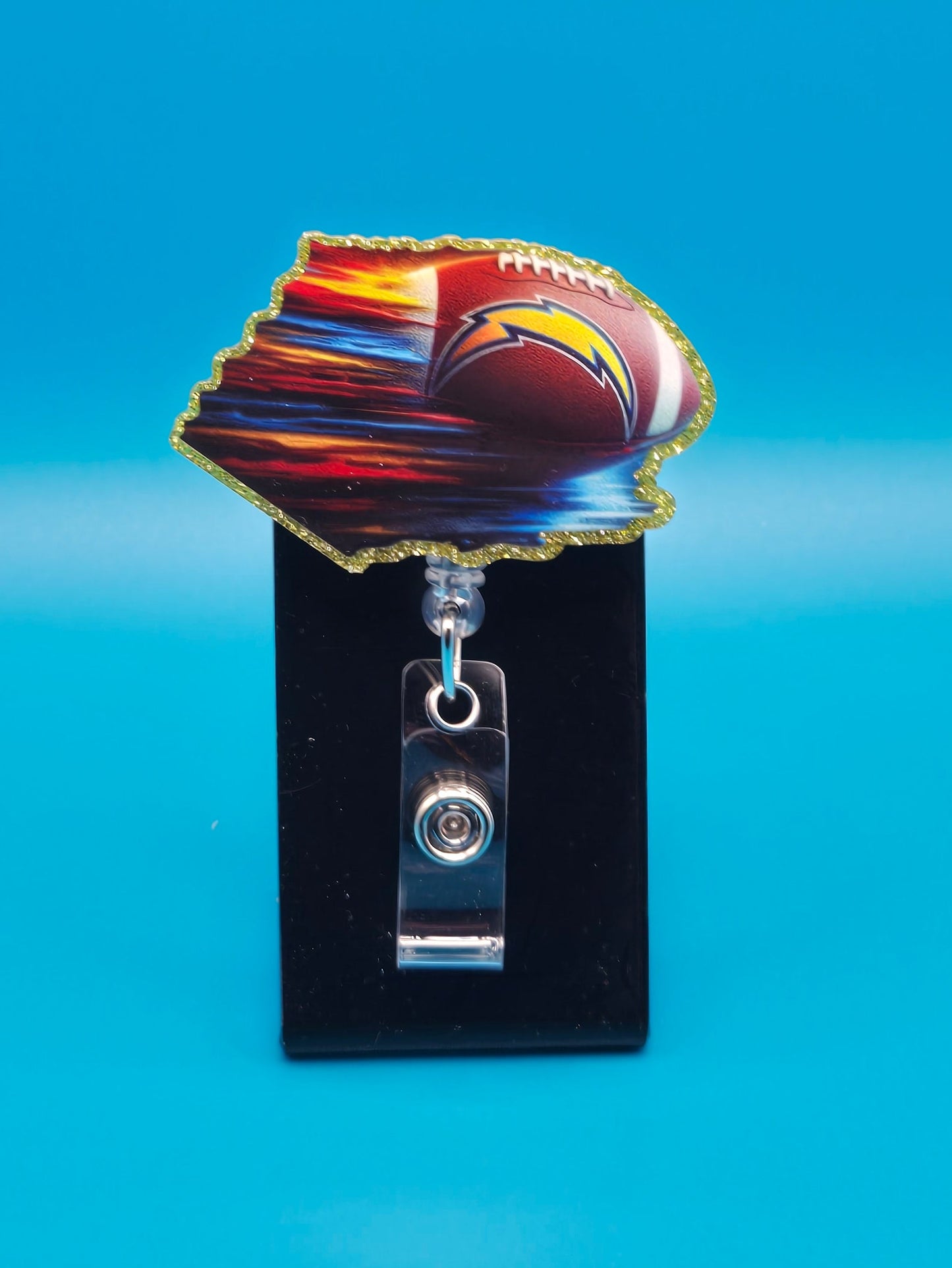 Sports Themed Football Acrylic Badge Reel