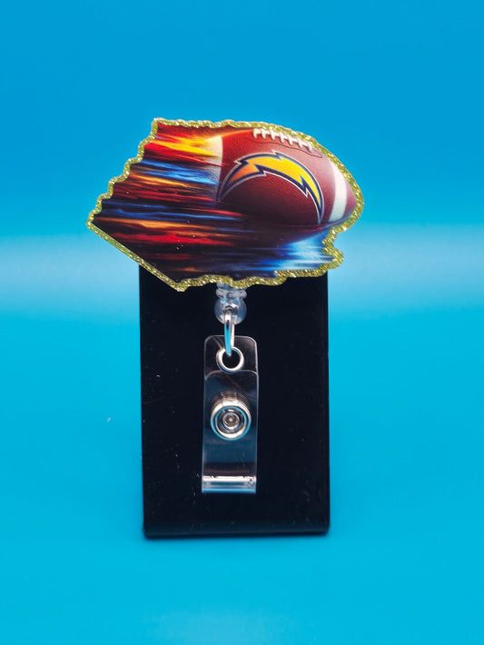 Sports Themed Football Acrylic Badge Reel