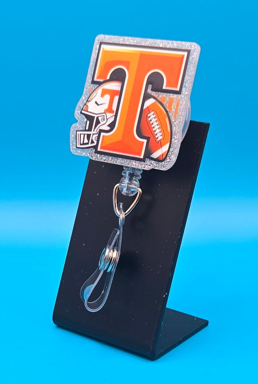 Sports Themed Football Acrylic Badge Reel