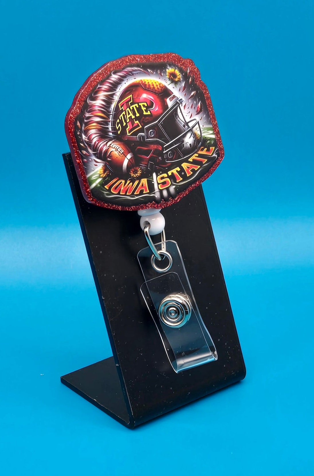 Sports Themed Football Acrylic Badge Reel