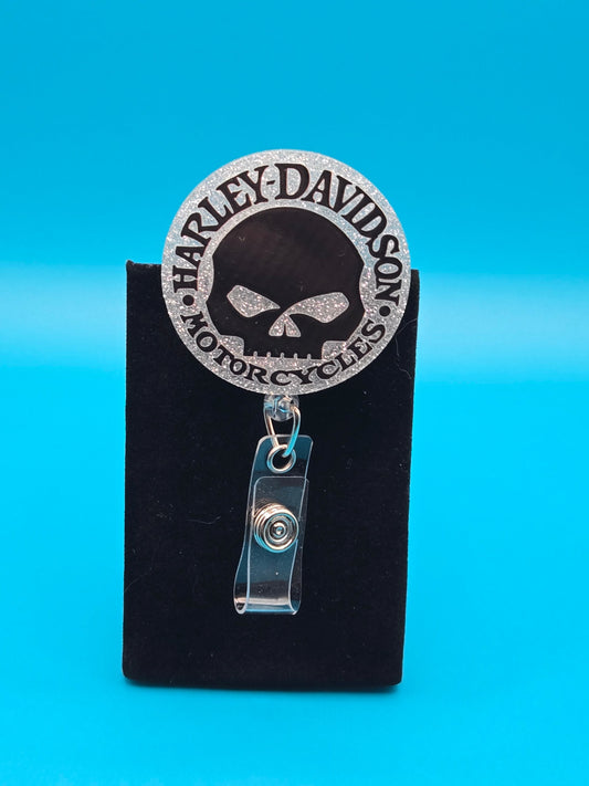 Motorcycle Themed Acrylic Badge Reel