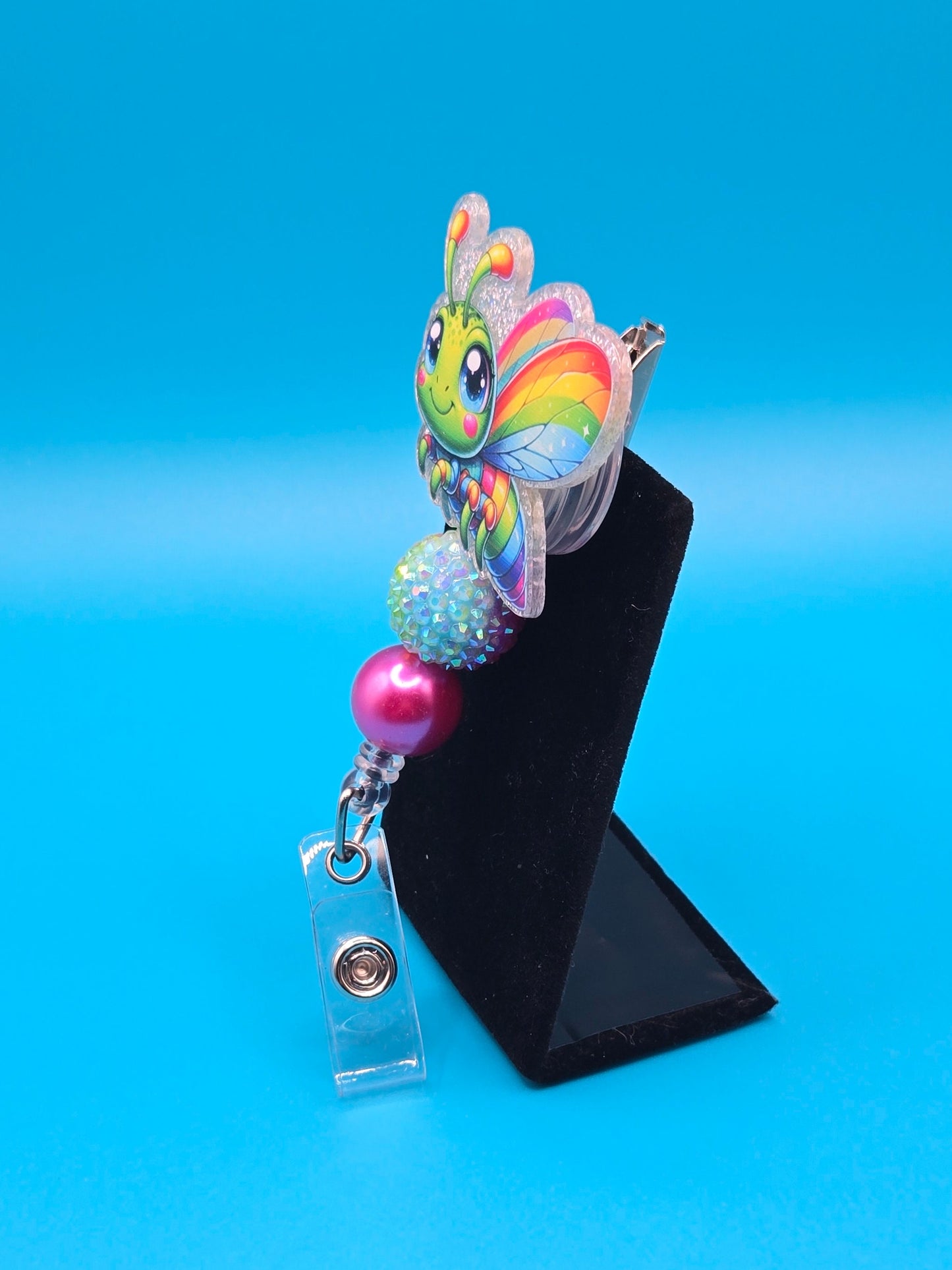 Colorful Dragonfly Acrylic Badge Reel