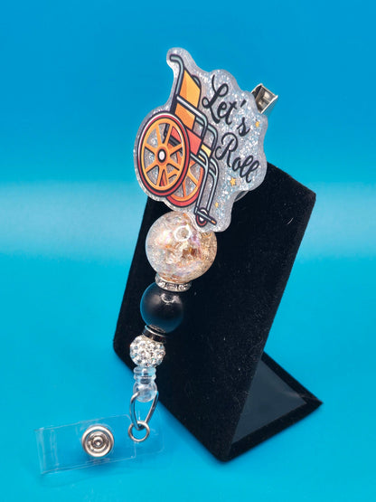 Let's Roll Acrylic Badge Reel
