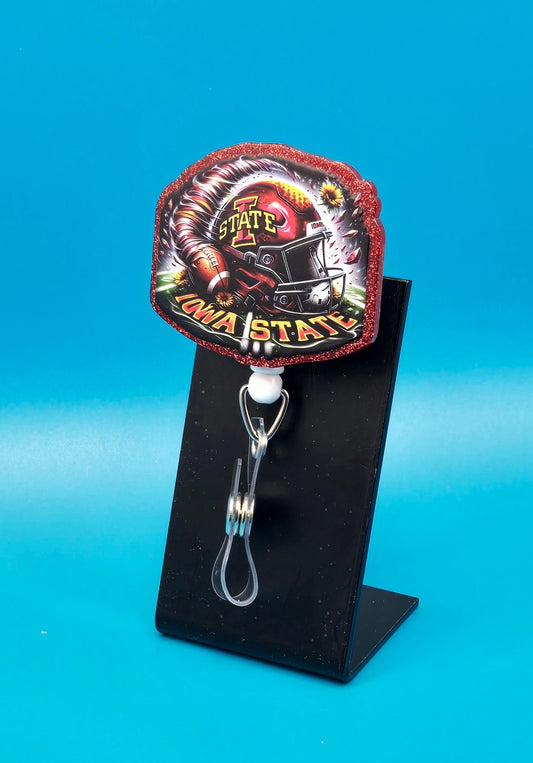 Sports Themed Football Acrylic Badge Reel