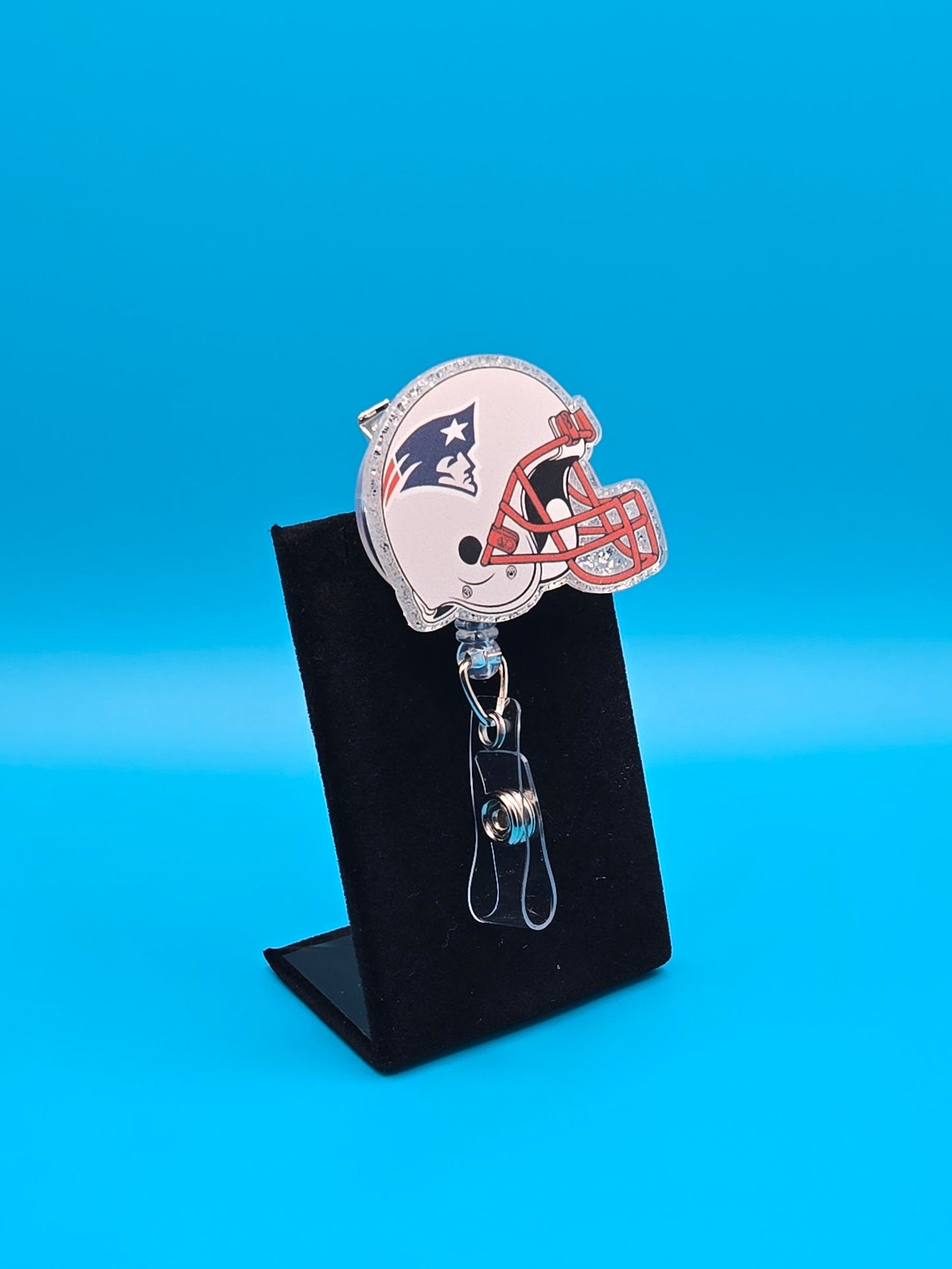 Sports Themed Football Helmet Acrylic Badge Reel