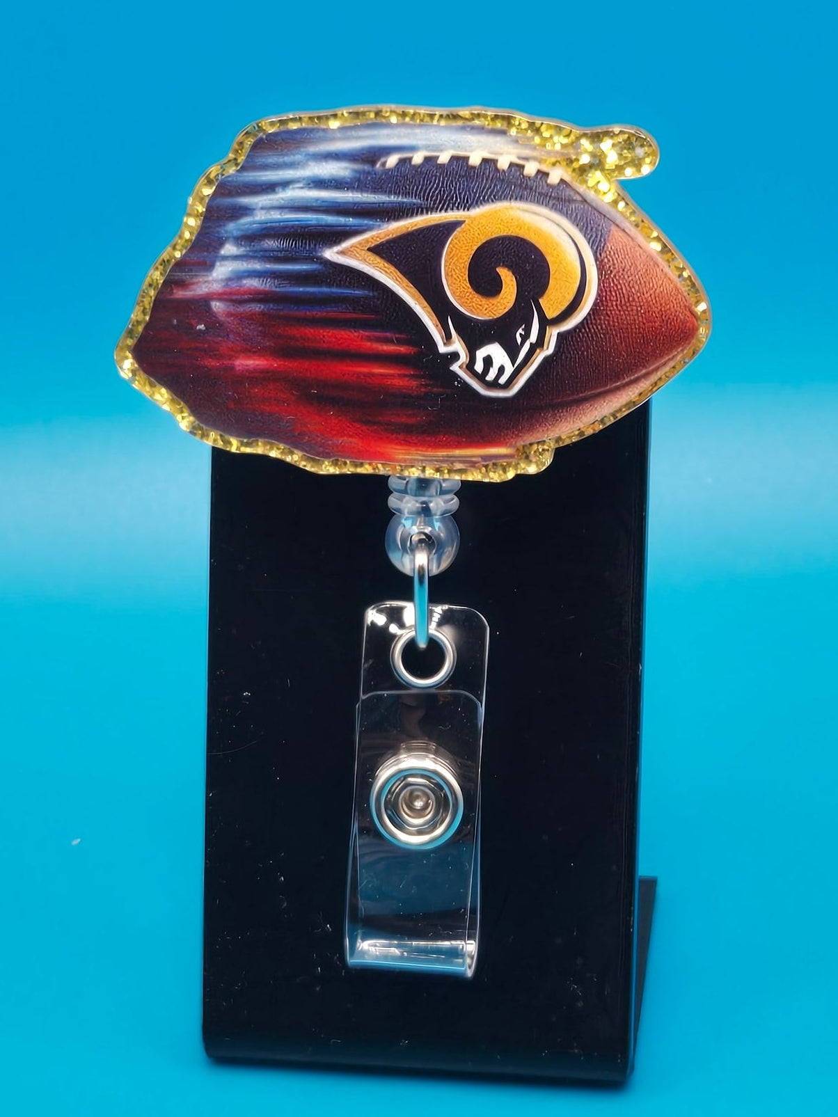 Sports Themed Football Acrylic Badge Reel
