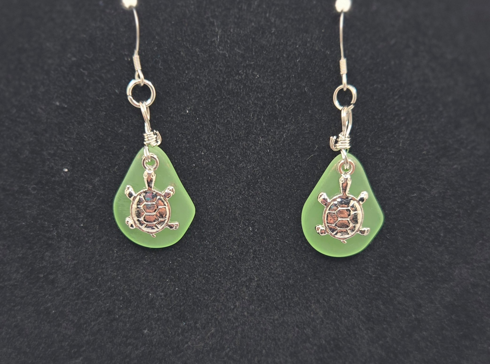Green Turtle Earrings