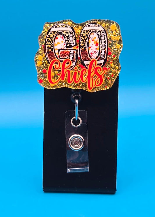 Sports Themed Football Acrylic Badge Reel