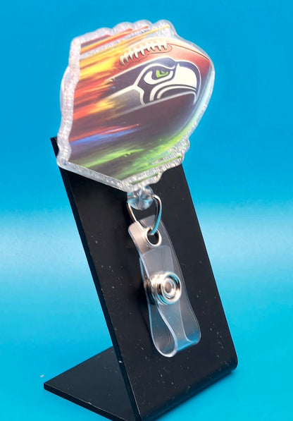 Sports Themed Football Acrylic Badge Reel